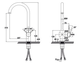 Смеситель KAISER 51044-1An Milos для кухни 