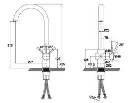 Смеситель KAISER 51044-1An Milos для кухни 
