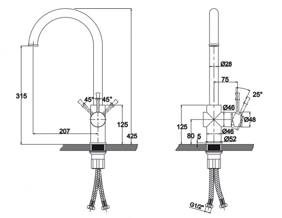 Смеситель KAISER 51044-1An Milos для кухни