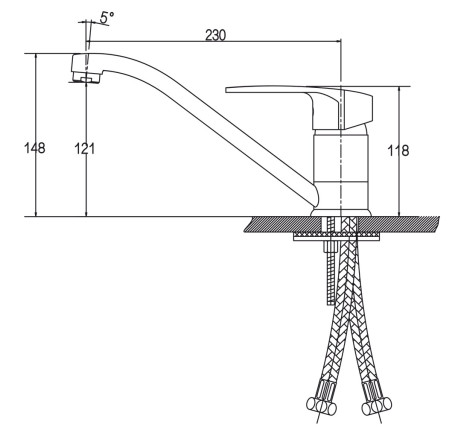 Смеситель KAISER 68033 Guss для кухни