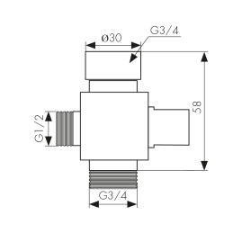 Дивертор KAISER 6518 (318) EURO 3/4" - 3/4" - 1/2"