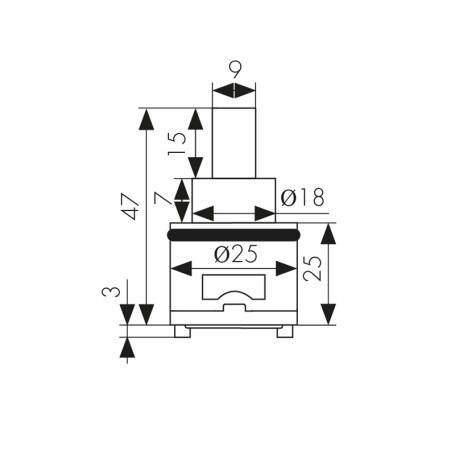 Дивертор KAISER 6044 (44-kaiser) Ø25 для смесителя 11056