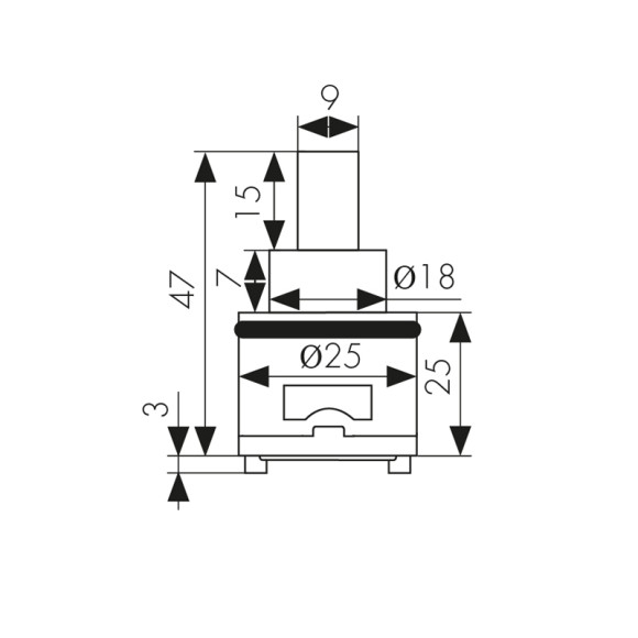 Дивертор KAISER 6044 (44-kaiser) Ø25 для смесителя 11056