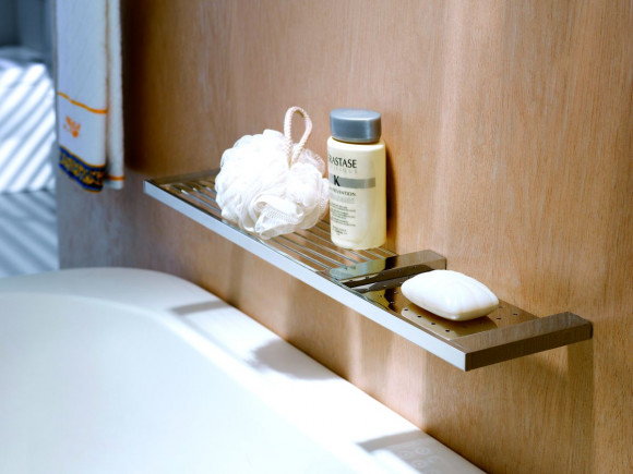 Полка Langberger с мыльницей хромированная универсальная к стене 52 см (решетка+решетка) 31060E