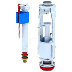 Набор арматуры АНИ Пласт WC9520С 1/2", двойной, нижний (хром), латунь