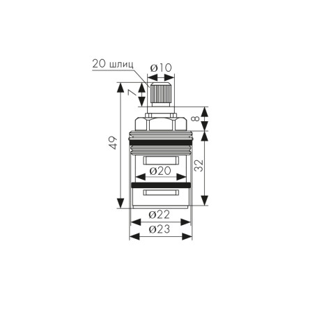 Дивертор KAISER 6022 (322) встроенный для смесителя 34522/44332/34044