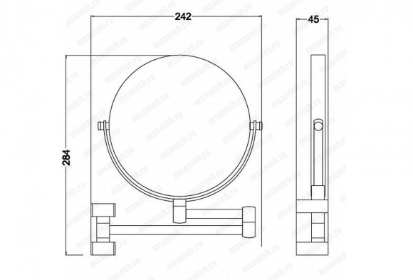 Зеркало косметическое SCHEIN 32001 к стене