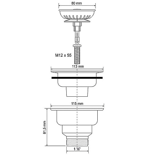 Выпуск KAISER KA-5110 для сифона O40*3 1/2"