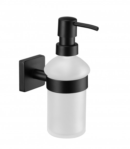 Диспенсер Rainbowl 2788- BP CUBE для ванной стекло настенный черный матовый Диспенсер Rainbowl 2788- BP CUBE для ванной стекло настенный черный матовый