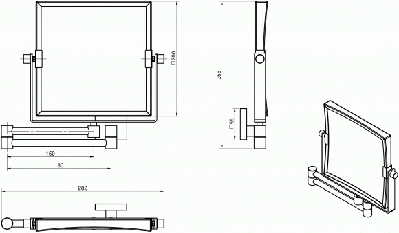 Зеркало косметическое Langberger поворотное квадратное увеличительное 72485