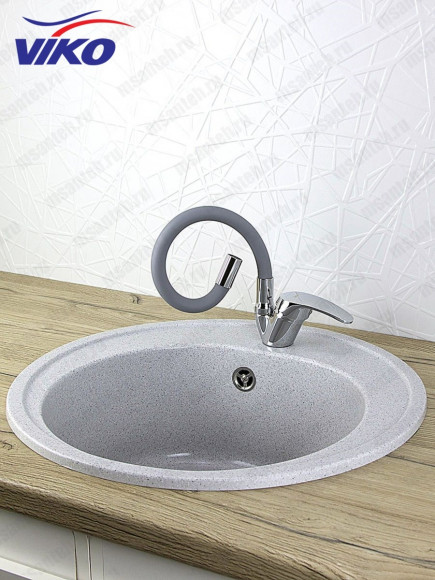 Смеситель VIKO V-3264 для кухни, с гибким изливом, серый Смеситель VIKO V-3264 для кухни, с гибким изливом, серый