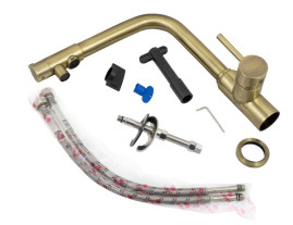 Смеситель KAISER 13044-3 Teka для кухни с краном для питьевой воды, бронзовый