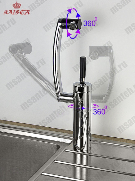 Смеситель KAISER 27033 Merkur для кухни (6239 Картридж)