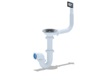 Сифон АНИ Пласт D0145S 3 1/2"*40 прямоточный с квадратным гибким переливом