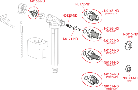Впускной клапан, боковой 3/8" (Alca PLAST) А-150P-3/8" Впускной клапан, боковой 3/8" (Alca PLAST) А-150P-3/8"