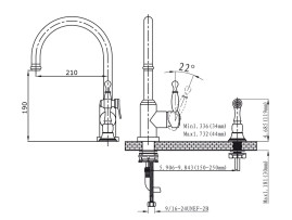 Смеситель KAISER 2070790/27044 King для кухни 