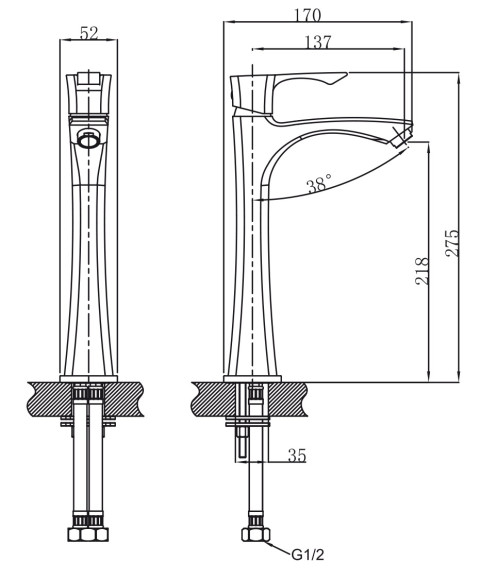 Смеситель KAISER 51111 Boss для раковины, хром