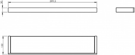 Полка Langberger хромированная со стеклом квадратная к стене 60 см 36051A