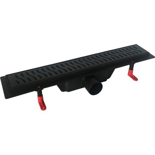 Трап-лоток TIM BAD476002 GY нержавейка 70*600 мм, Вороненая сталь